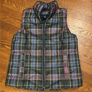 Lands' End Green and Blue Plaid Vest